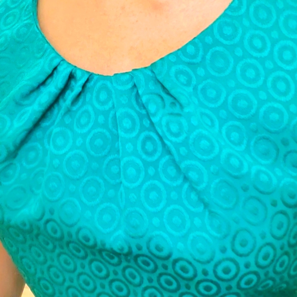 Green Pleated Collar Dress
